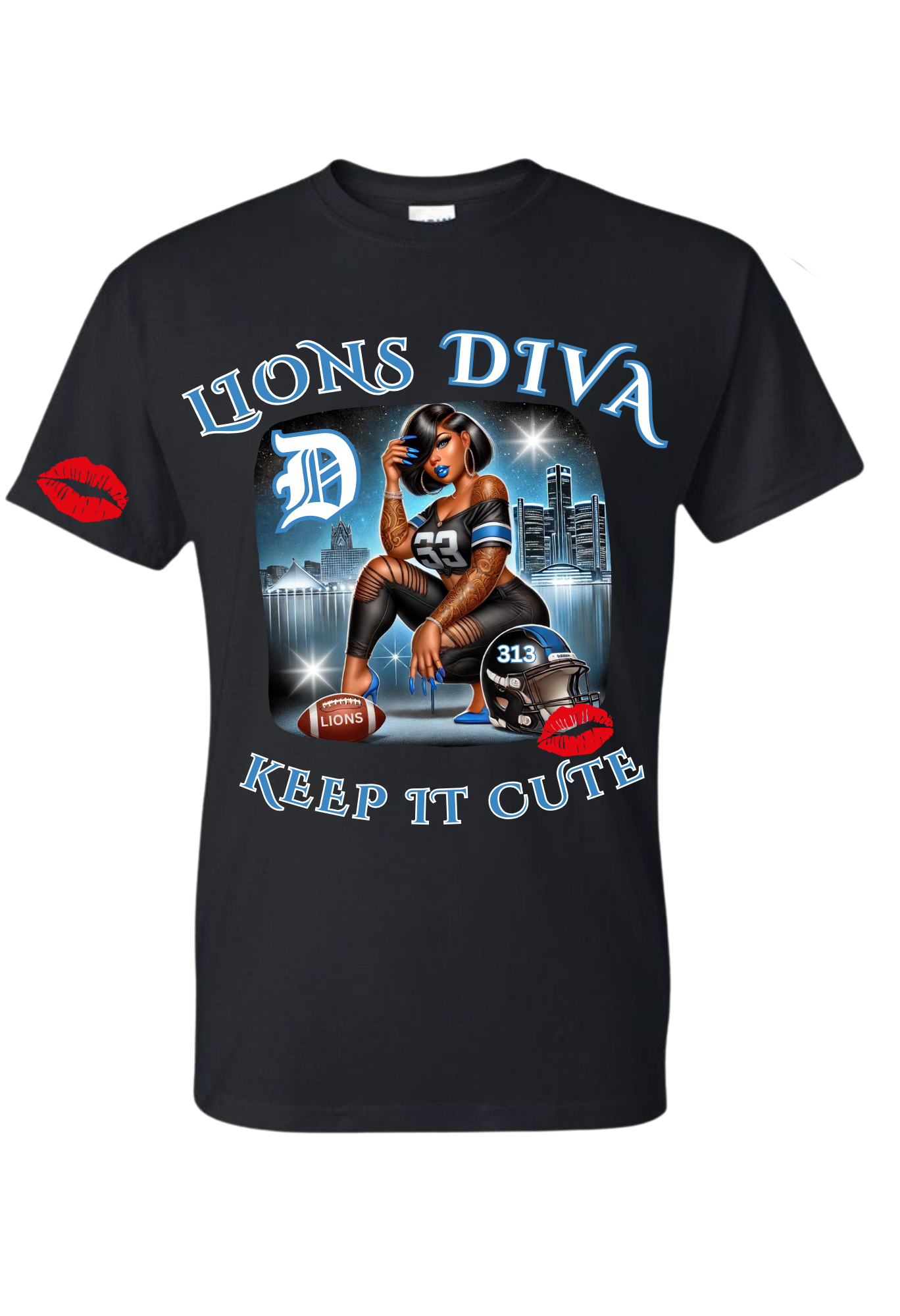 KEEP IT CUTE - LIONS DIVA BLACK BOB FOOTBALL SHIRT