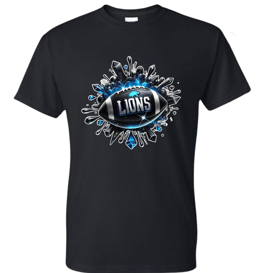 LIONS BLUE BURST FOOTBALL T-SHIRT