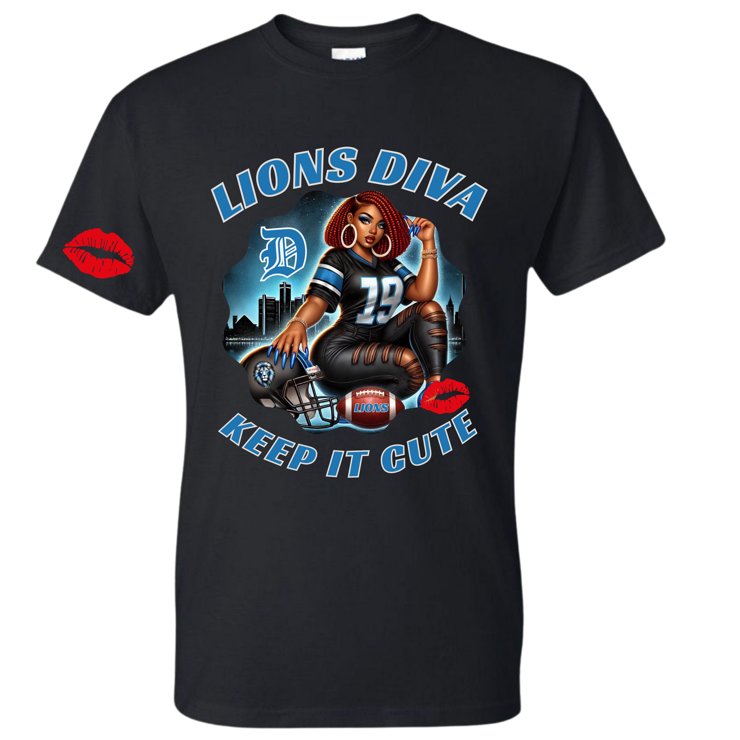 KEEP IT CUTE -  LIONS DIVA RED HEAD FOOTBALL SHIRT