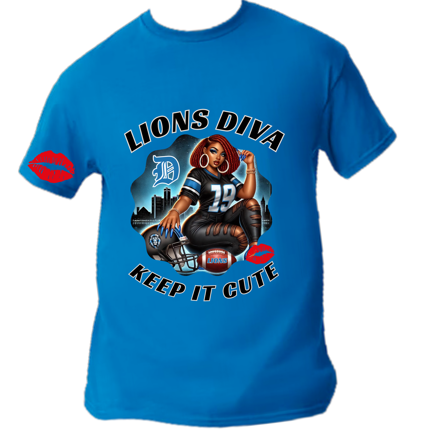 KEEP IT CUTE -  LIONS DIVA RED HEAD FOOTBALL SHIRT