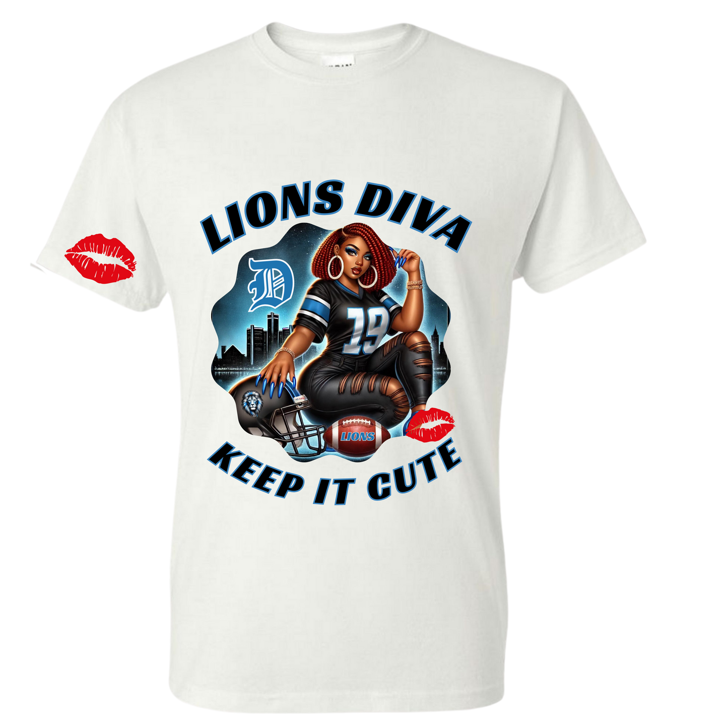 KEEP IT CUTE -  LIONS DIVA RED HEAD FOOTBALL SHIRT