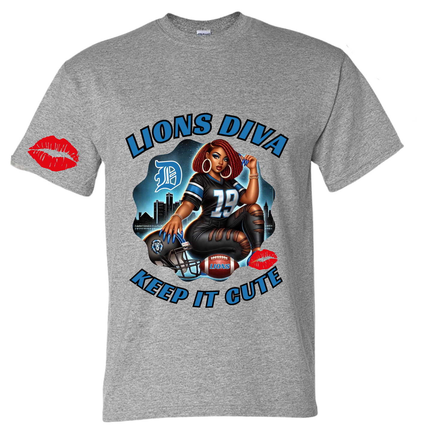 KEEP IT CUTE -  LIONS DIVA RED HEAD FOOTBALL SHIRT