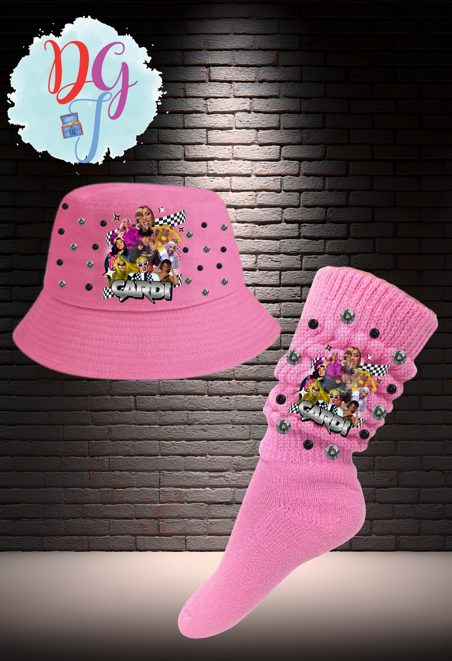 CARDI B JUNK SOCKS AND BUCKET HAT SET