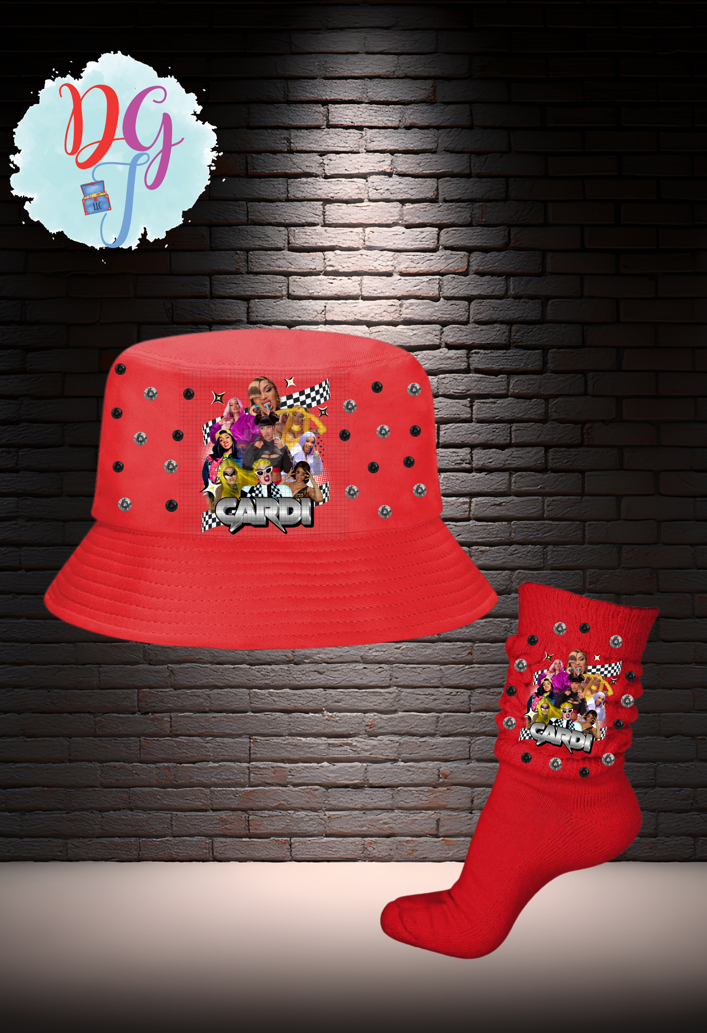 CARDI B JUNK SOCKS AND BUCKET HAT SET